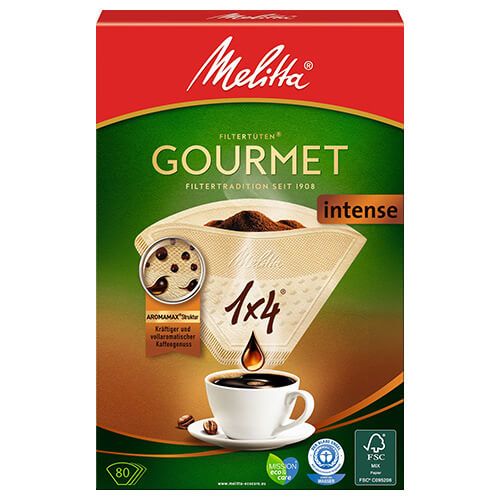 Melitta Gourmet Intense filtres à café 1x4 Pack de 80 
