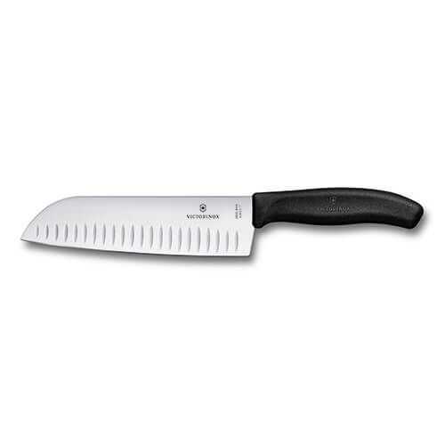 Victorinox Swiss Classic Black 17cm Santoku Knife Fluted Blade