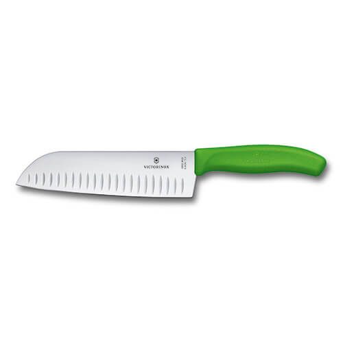 Victorinox Swiss Classic Green 17cm Santoku Knife Fluted Blade