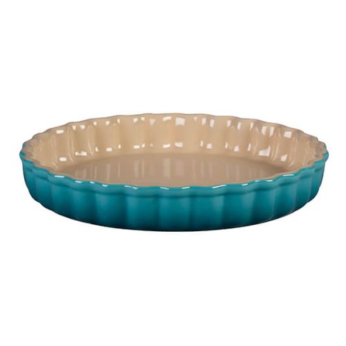 Le Creuset Teal Stoneware 28cm Fluted Flan Dish