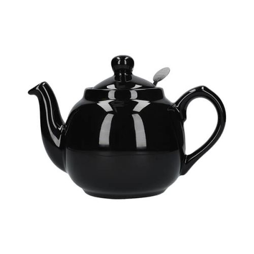 London Pottery Farmhouse Filter 2 Cup Teapot Gloss Black