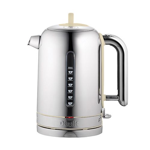 Dualit Classic Kettle Polished Stainless Steel and Clay Trim