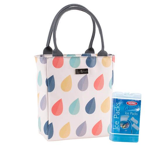 Navigate Beau & Elliot Raindrops Lunch Tote FREE Thermos Set Of Two Ice Packs 200g