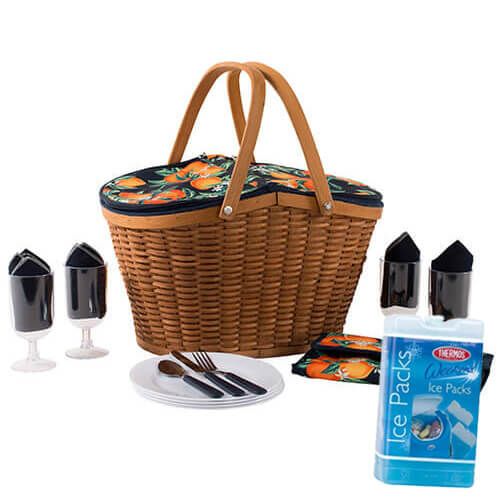 Navigate Summerhouse Seville 4 Person Baker Style Basket FREE Thermos Set Of Two Ice Packs 400g