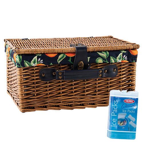 Navigate Summerhouse Seville Empty Suitcase Style Basket FREE Thermos Set Of Two Ice Packs 400g