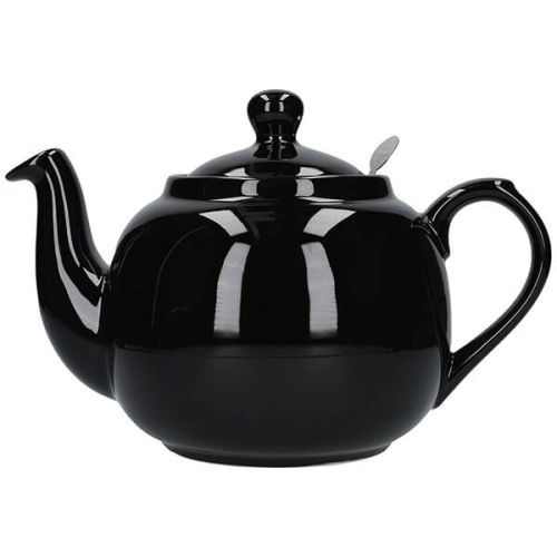 London Pottery Farmhouse Filter 6 Cup Teapot Gloss Black