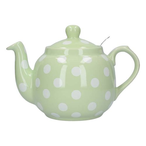 London Pottery Farmhouse Filter 4 Cup Teapot Peppermint With White Spots