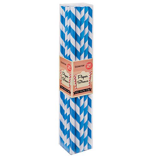 Eddingtons Paper Straws Blue 25 Pack