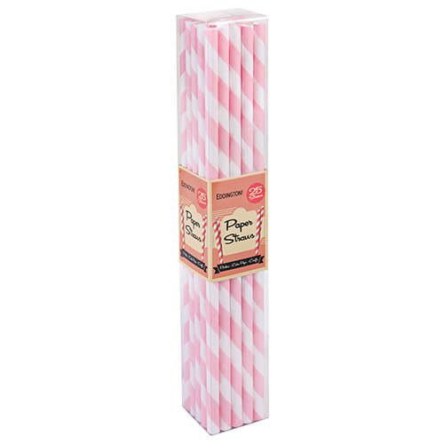 Eddingtons Paper Straws Pink 25 Pack