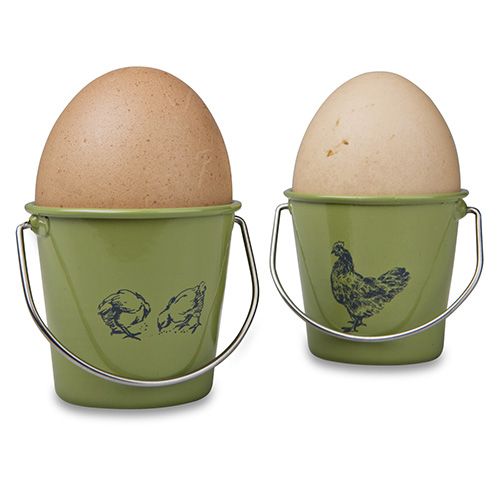 Eddingtons Sage Rooster & Hens Bucket Egg Cups Set Of 4