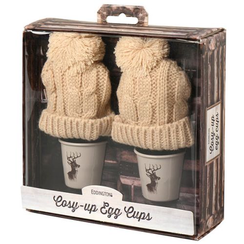 Eddingtons Set Of 2 Stag Egg Cup With Bobble Hats
