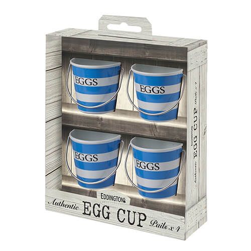 Eddingtons Set Of 4 Blue & White Egg Cup Pails