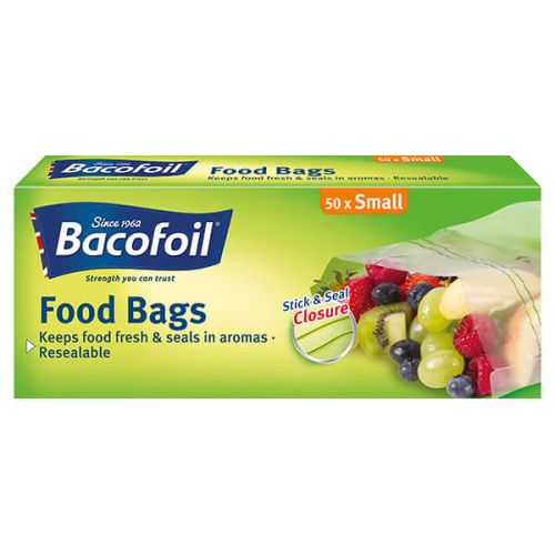 Bacofoil Set of 50 Stick & Seal Resealable Food Bags