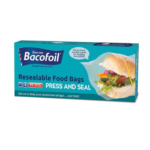 Bacofoil 25 x Resealable Food Bags Press & Seal