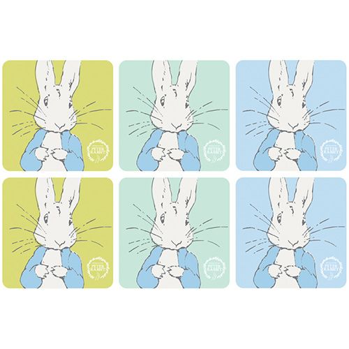 Peter Rabbit Contemporary Set Of 6 Coasters