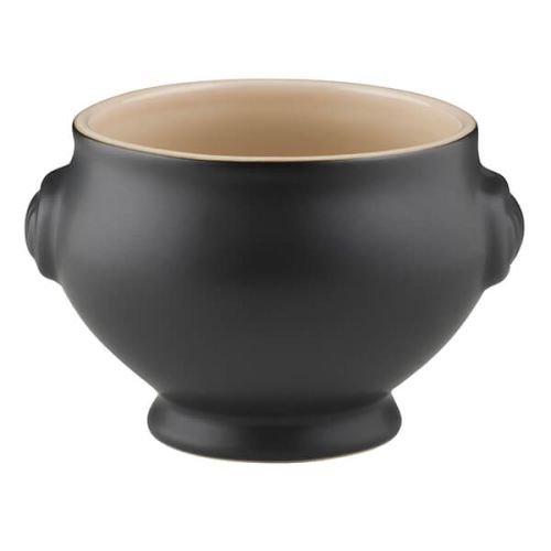 Le Creuset Satin Black Stoneware Lion Head Soup Bowl