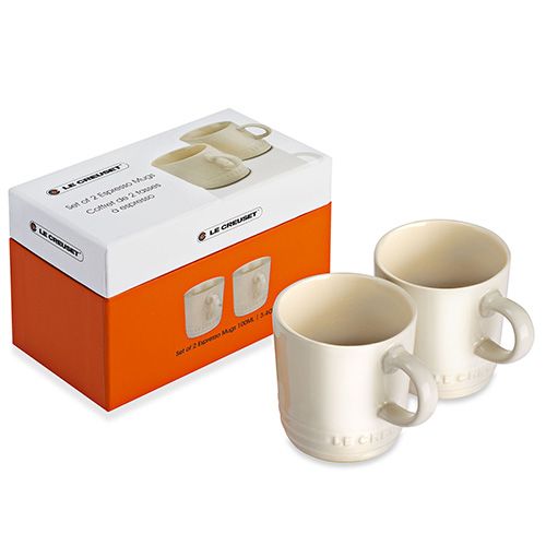 Le Creuset Almond Stoneware Espresso Mug Set Of 2 Gift Box