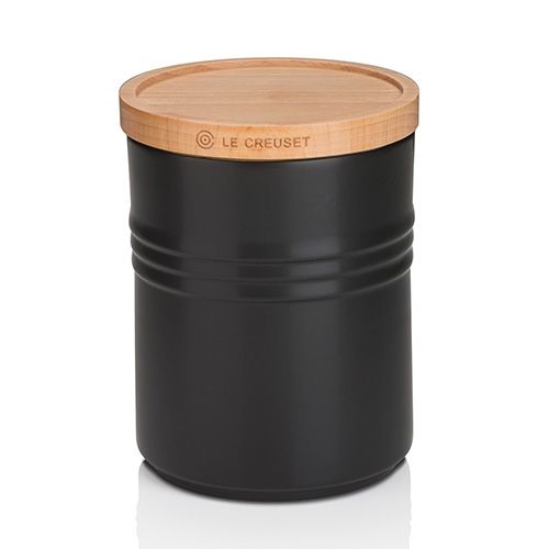 Le Creuset Satin Black Stoneware Medium Storage Jar