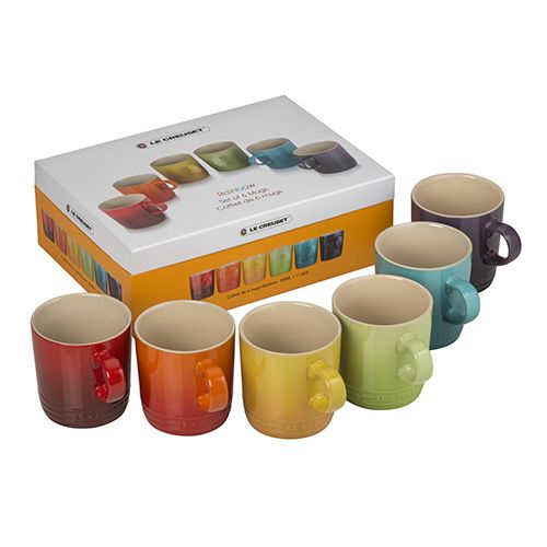 Le Creuset Rainbow Stoneware Set of 6 Mugs