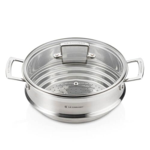 Le Creuset Stainless Steel Large Multi Steamer with Glass Lid
