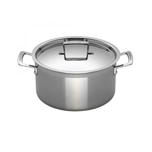 18 x 9.3 cm Le Creuset 3-Ply Stainless Steel Deep Casserole with Lid