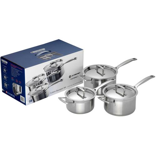 Le Creuset 3-ply Stainless Steel 3 Saucepan Set