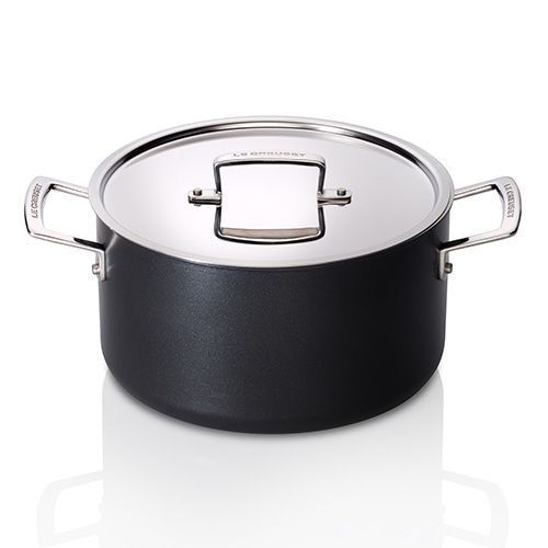 Le Creuset Professional Hard Anodised 24cm Deep Casserole With Lid