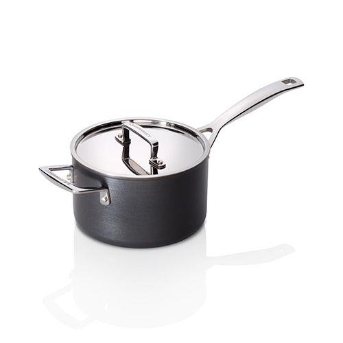 Le Creuset Professional Hard Anodised 18cm Saucepan With Lid