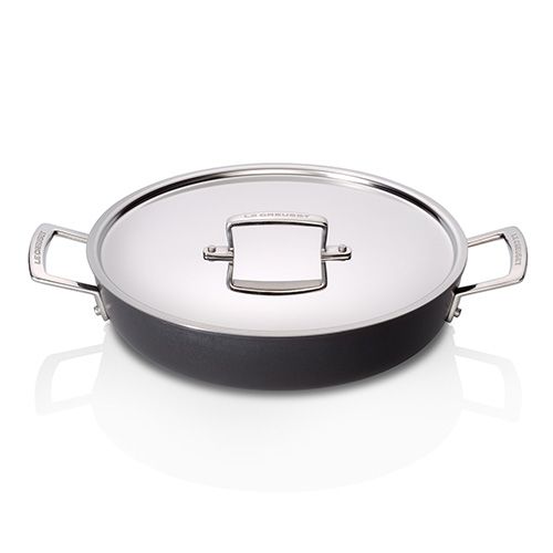 Le Creuset Professional Hard Anodised 28cm Shallow Casserole With Lid