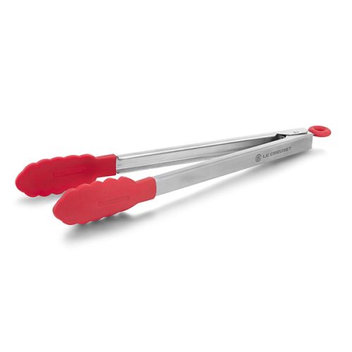 Le Creuset Cerise Large Stainless Steel Tongs