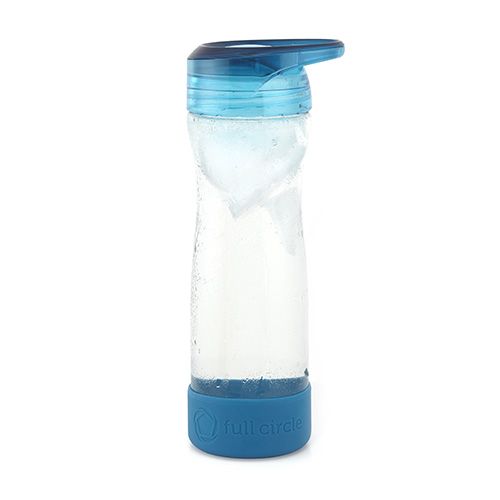 Full Circle Hydrate Mate 450ml Glass Water Bottle Blue