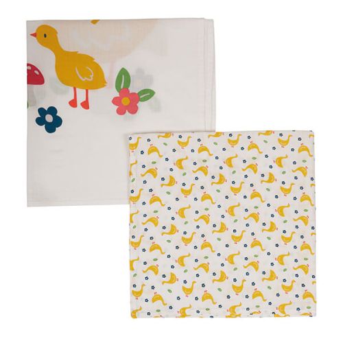 Frugi Organic Gaggle of Geese Lovely 2 pack Muslin