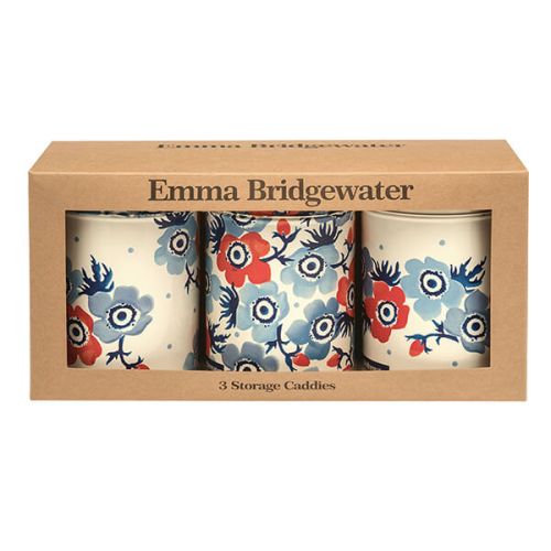 Emma Bridgewater Anemone Set of 3 Round Storage Tins