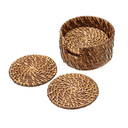 Artesa Set of 6 Bamboo Rattan Coasters