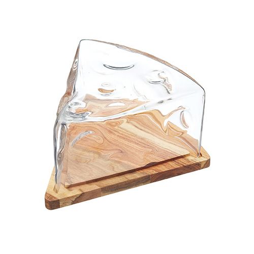 Artesa Glass Wedge Cloche With Acacia Board