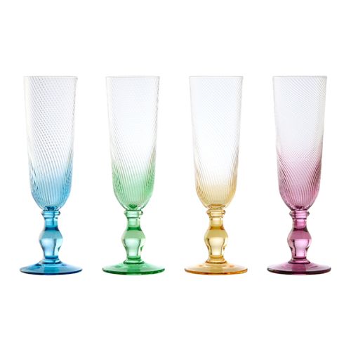 Anton Studio Designs Swirl Champagne Flutes Set of 4