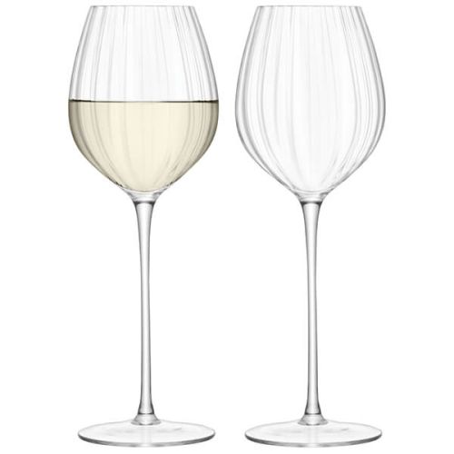 LSA Aurelia White Wine Glass 430ml Clear Optic Set of Two
