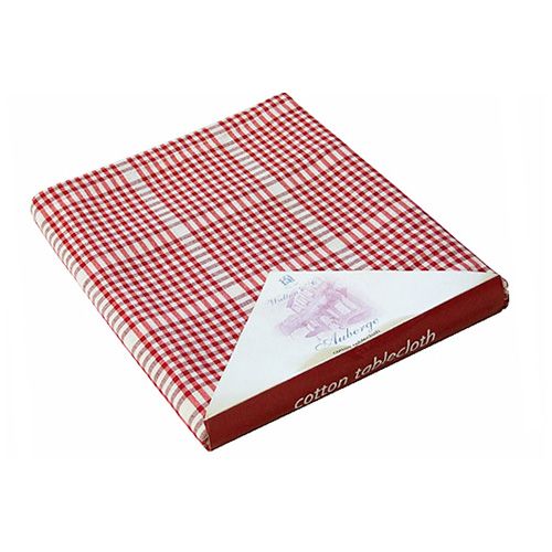 Walton & Co Auberge Gingham Tablecloth 172cm Round Red