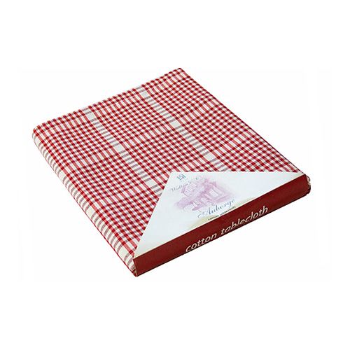 Walton & Co Auberge Gingham Tablecloth 130 x 230cm Red