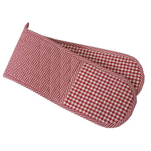 Walton & Co Auberge Gingham Double Oven Glove Red