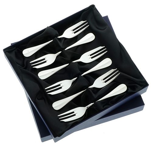 Arthur Price of England Baguette Sovereign Silver Plate Set of 6 Pastry Forks