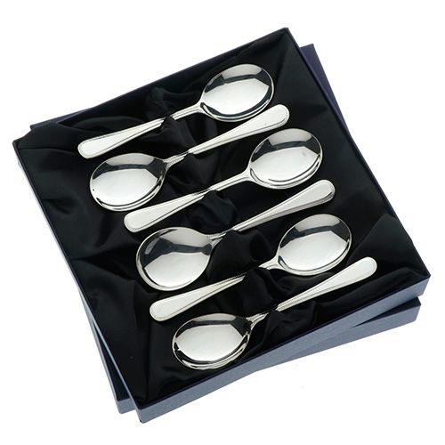 Arthur Price of England Bead Sovereign Silver Plate Set of 6 Fruit Spoons