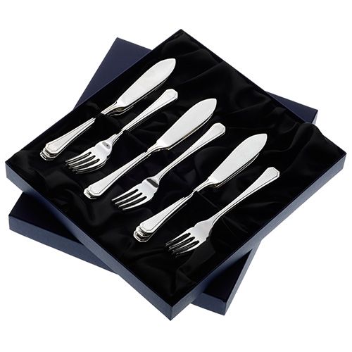Arthur Price of England Grecian Sovereign Stainless Steel Set of 6 Pairs Of Fish Eaters