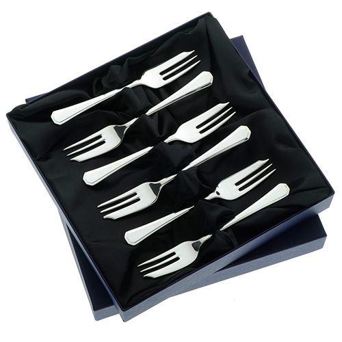 Arthur Price of England Grecian Sovereign Silver Plate Set of 6 Pastry Forks