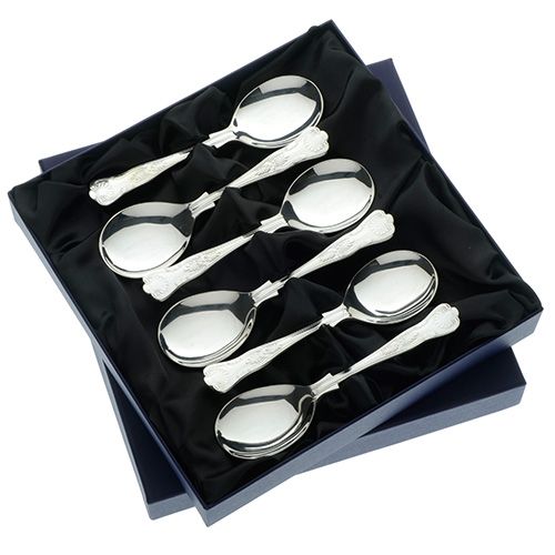 Arthur Price Kings Sovereign Silver Plate Set of 6 Fruit Spoons