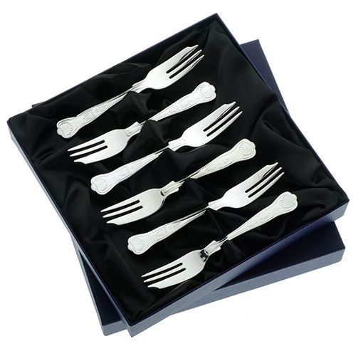 Set Of 6 Kings Pattern Stainless Steel Pasty Forks 