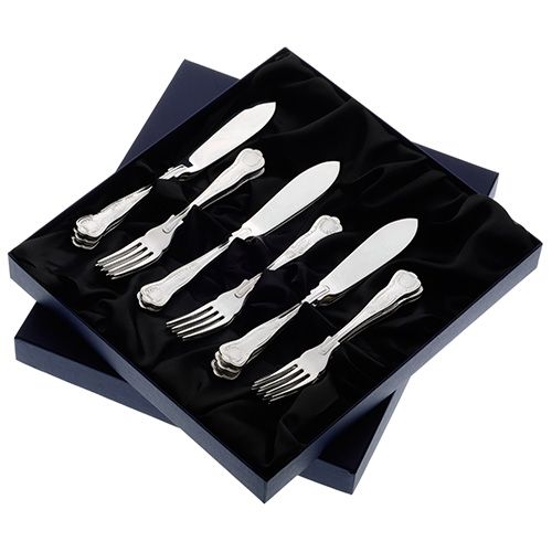 Arthur Price Kings Sovereign Stainless Steel Set of 8 Pairs Of Fish Eaters