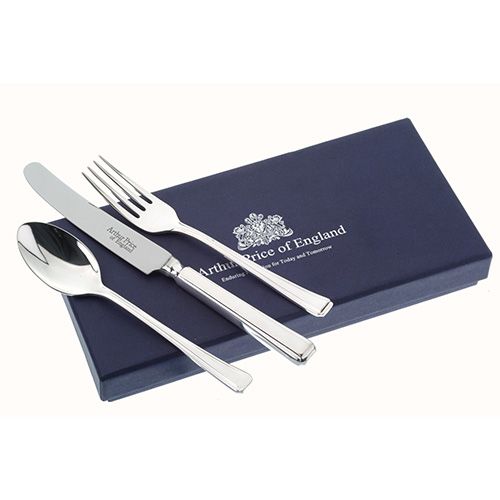 Arthur Price Of England Silver Plated Harley Design Childrens 3 Piece Cutlery Gift Box Set
