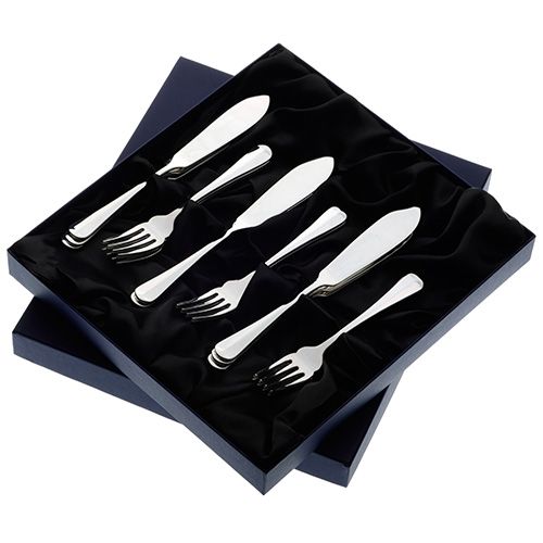 Arthur Price of England Rattail Sovereign Stainless Steel Set of 6 Pairs Of Fish Eaters
