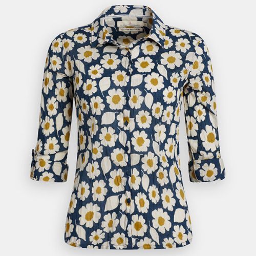 Seasalt Larissa Shirt Swatch Floral Light Squid Size 18
